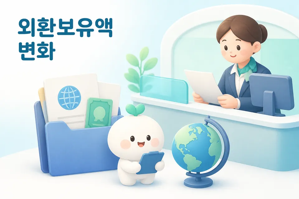 환율 제도 변화와 외환보유액 증가의 관계를 설명하는 이미지입니다.